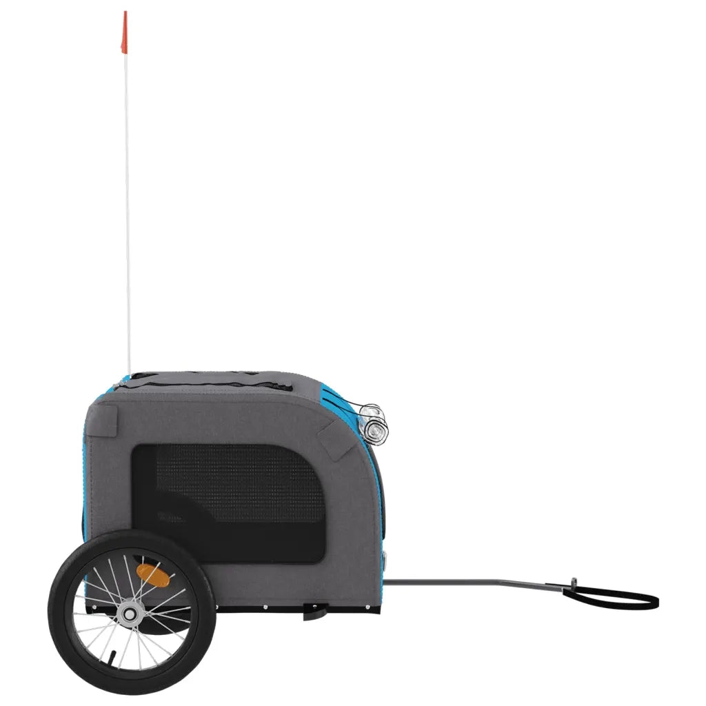 Rimorchio da Bici per Animali Blu e Grigio Oxford e Ferro CFW5428416