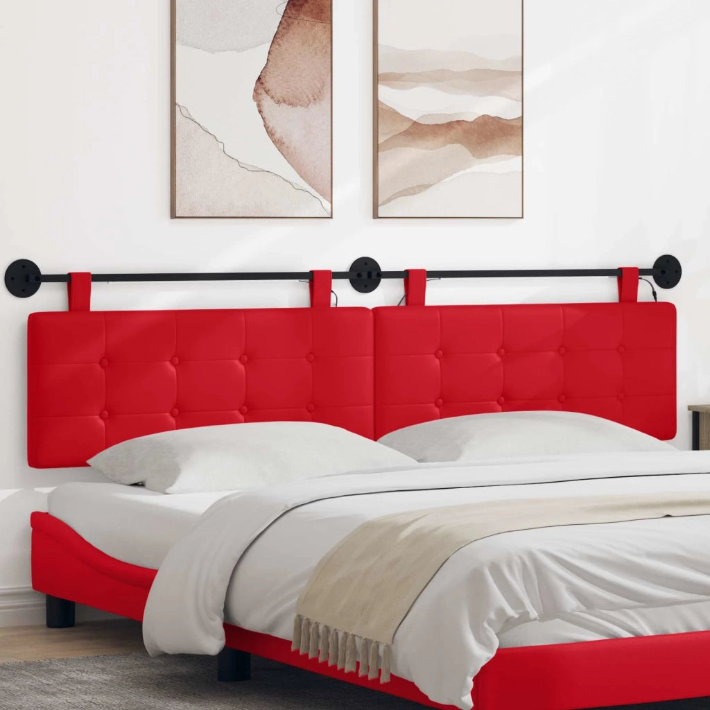 Testiera | Testata sospesa Con luce LED Rosso Similpelle