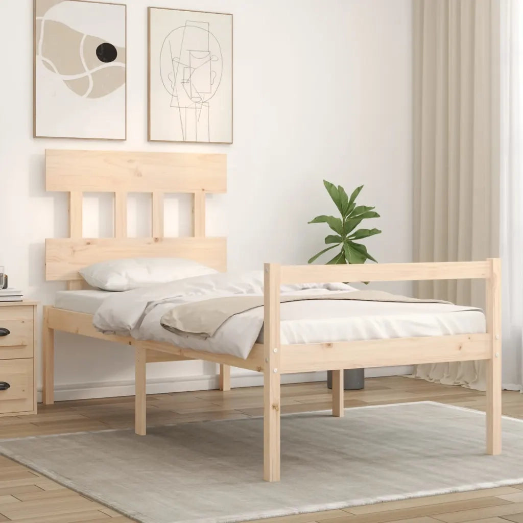 Letto per Anziani con Testiera 90x200 cm in Legno Massellocod mxl 69588