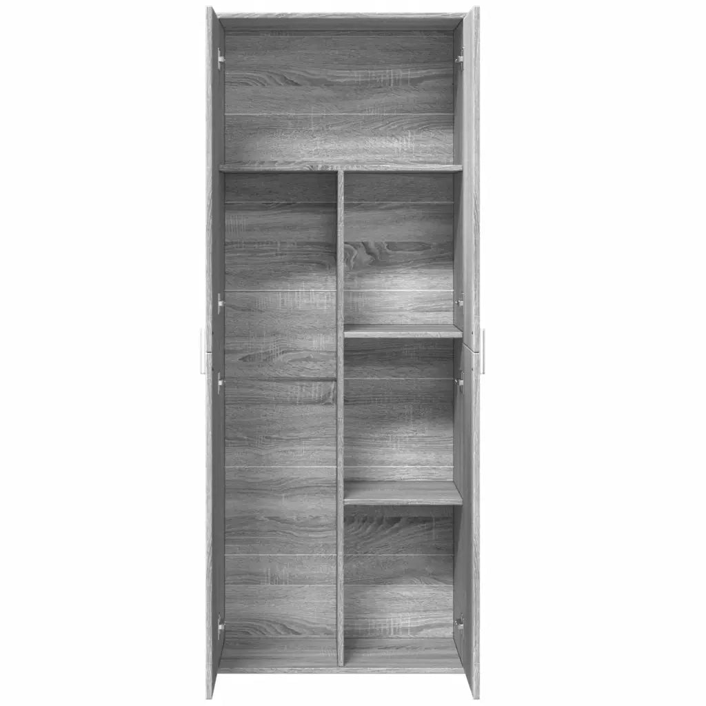 Credenza-Buffet-Armadio da cucina Grigio Sonoma 70x35x180 cm in Legno Multistrato