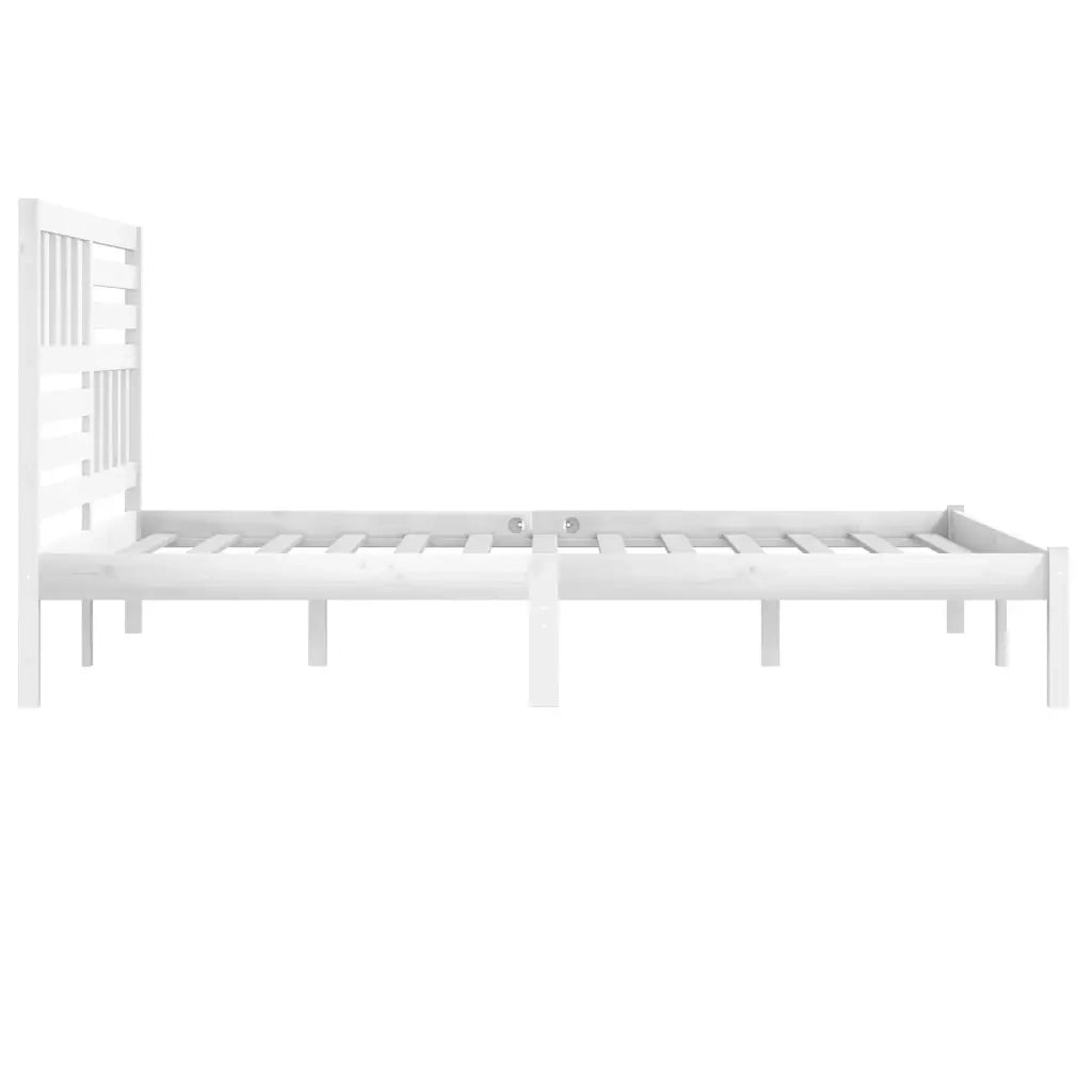 Giroletto-Struttura Letto Bianco in Legno Massello di Pino 200x200 cm 656526