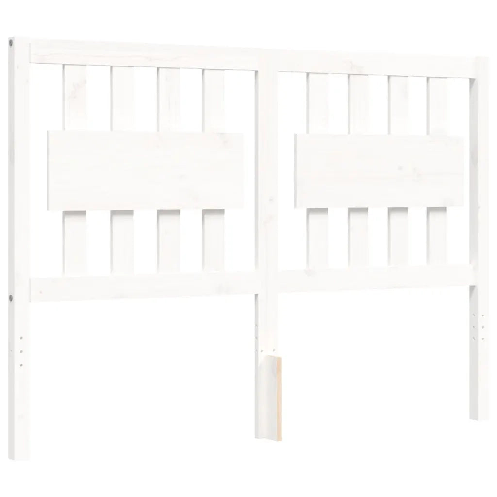 Giroletto con Testiera-Struttura Letto con testiera Bianco 120x200 cm in Legno Massello 959720