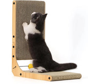 Krabbaplanca per gatti, 48 cm alto, forma L, con pallina, krabbaplanca in cartone durevole per angoli e parete, dimensione media