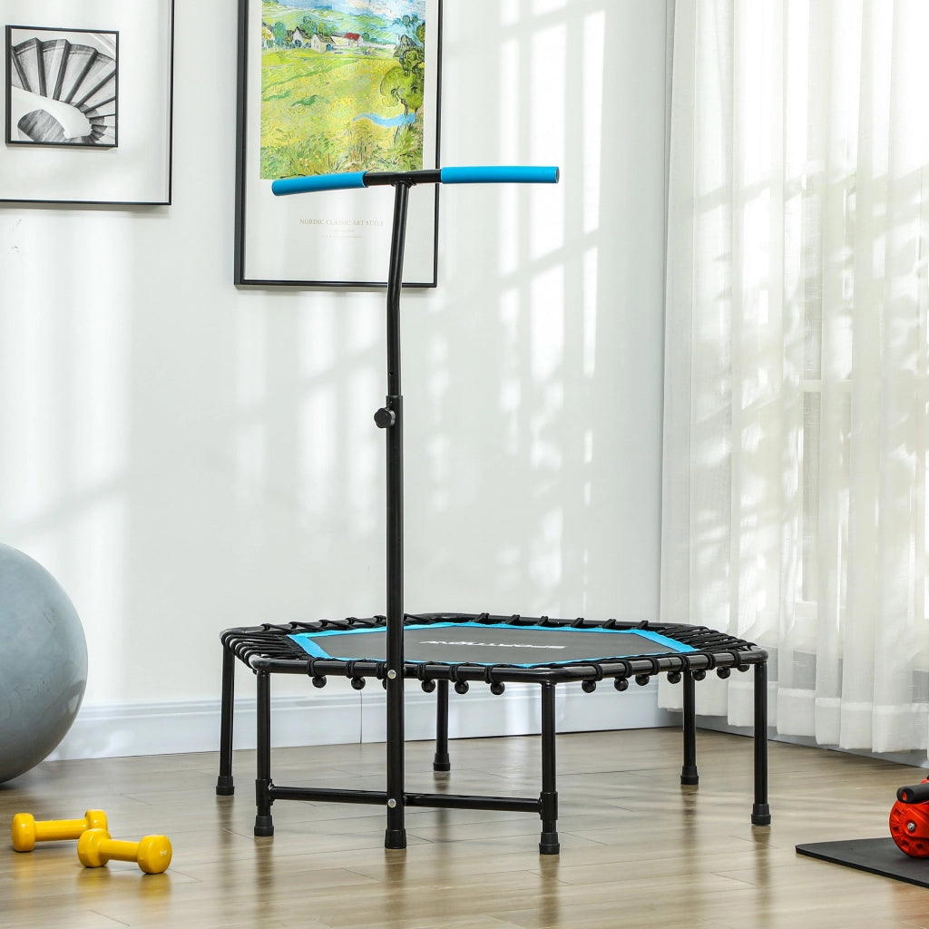 Trampolino fitness 114 cm ¨C Xylo ¨C con maniglia regolabile 3 posizioni, corde elastiche, blu