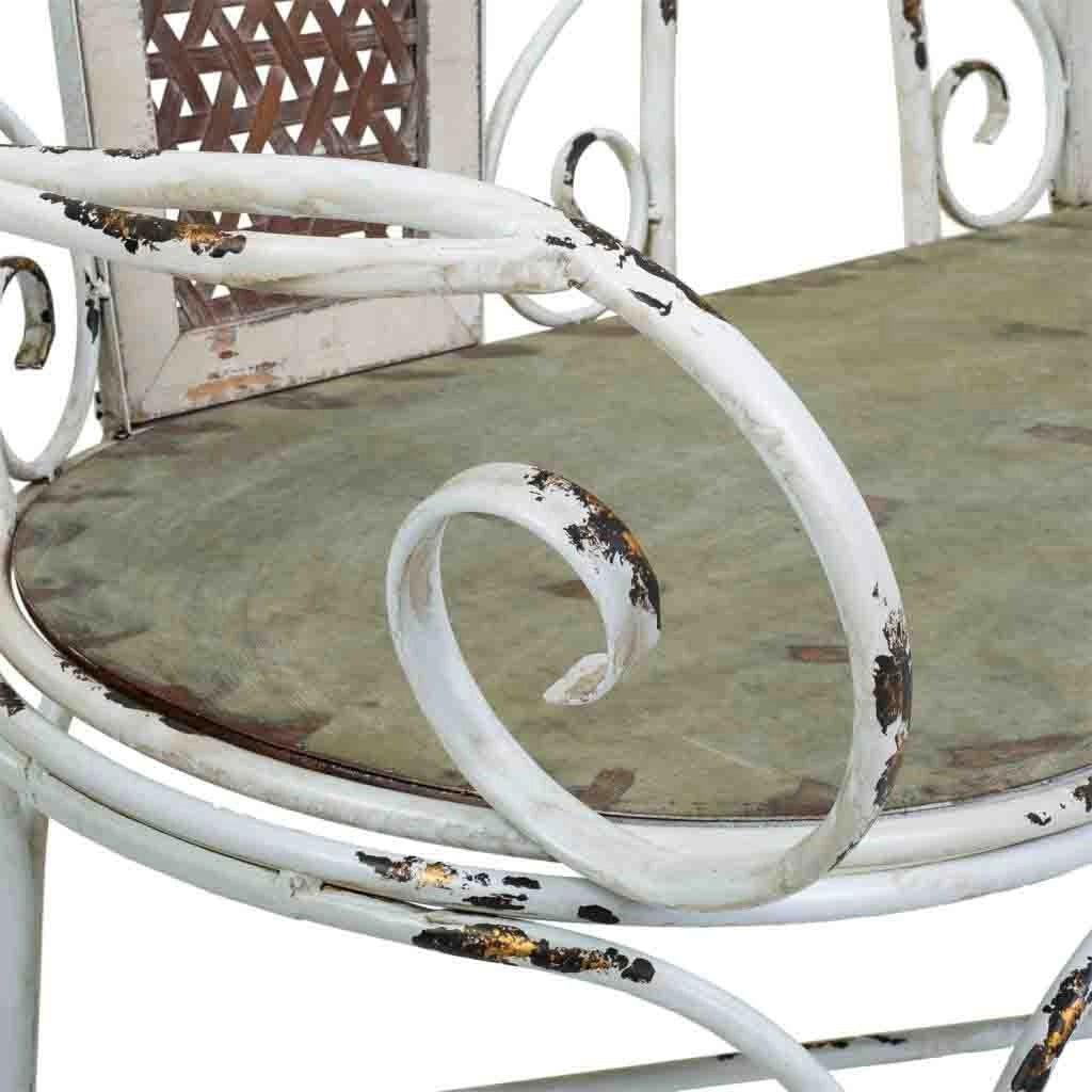 Panchina in metallo 129x56,5x95h cm grigio