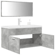Set Mobili da Bagno 3 pz Grigio Cemento in Legno Multistrato 3324894