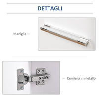 Mobile TV in legno con Ruote e 2 ante Bianco 60x35x65 cm