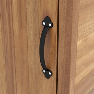 Casetta da Giardino in Legno 1.8x2m con Porta Doppia Finestra e Base Inclusa Colore Legno