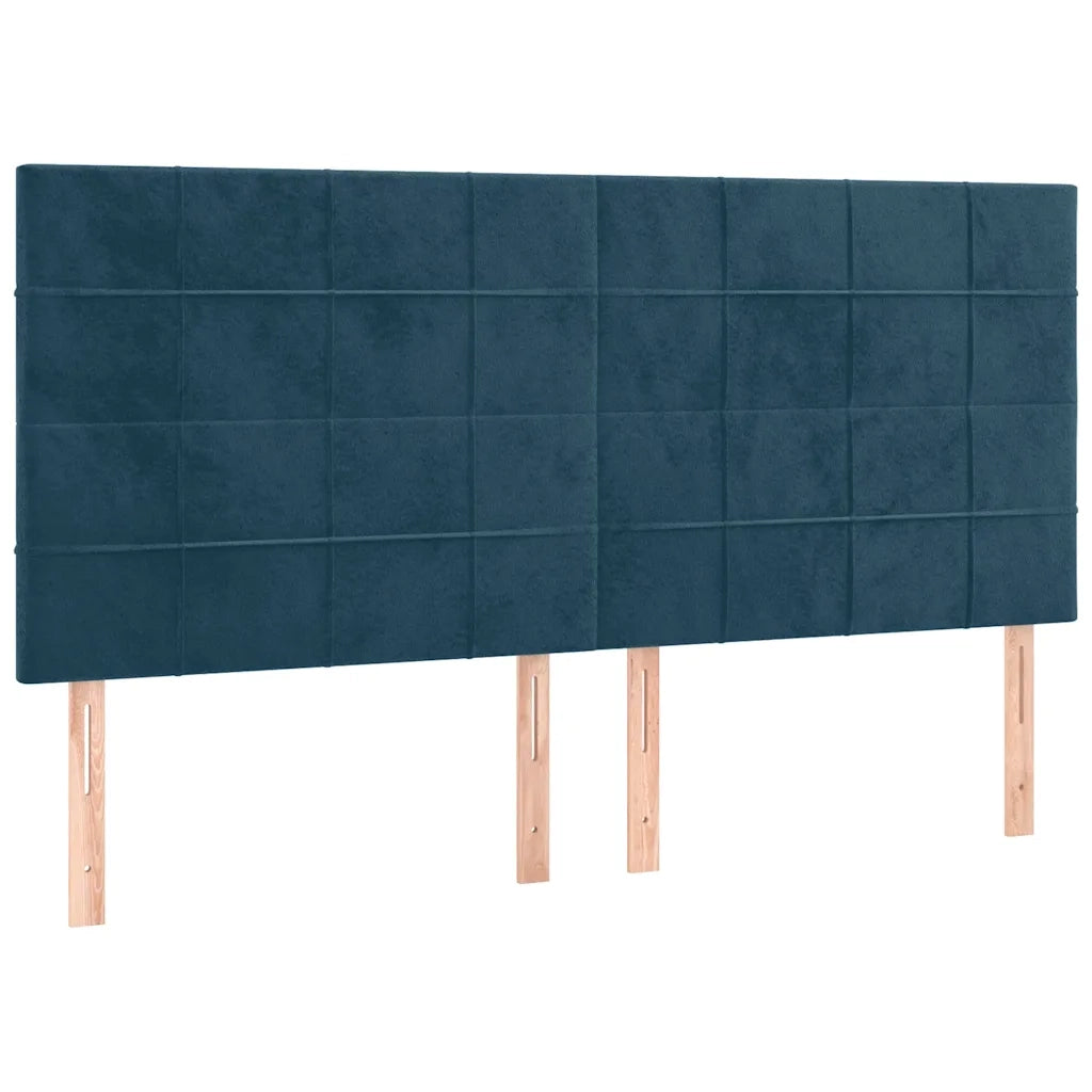 Giroletto a Molle con Materasso Blu Scuro 160x200 cm in Velluto 3132691