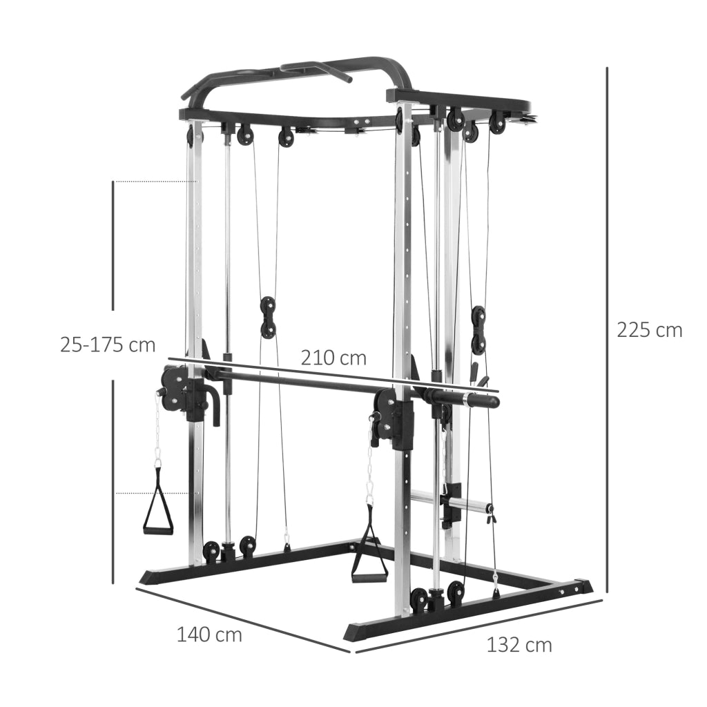 Stazione di allenamento multifunzione ¨C zephmum ¨C nero 210x132x225 cm