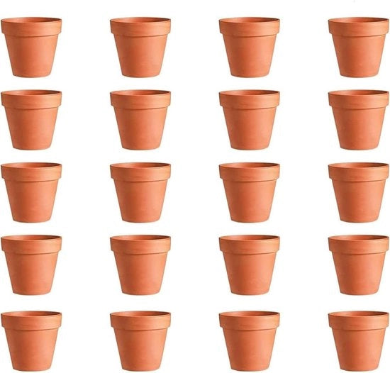 Mini vasi terracotta per piante con foro di drenaggio, riutilizzabili, con 20 pezzi (45 x 4 cm)