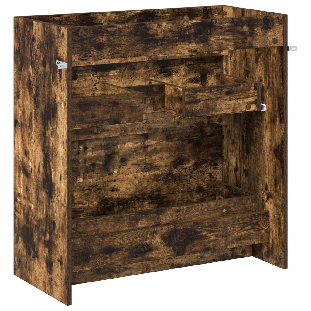 Mobiletto da Bagno Sotto Lavabo Rovere Fumo 78,5 x 37,5 x 81 cm