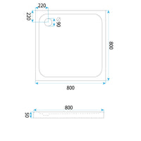 Piatto Doccia Acrilico Rea Belmond White 80x80