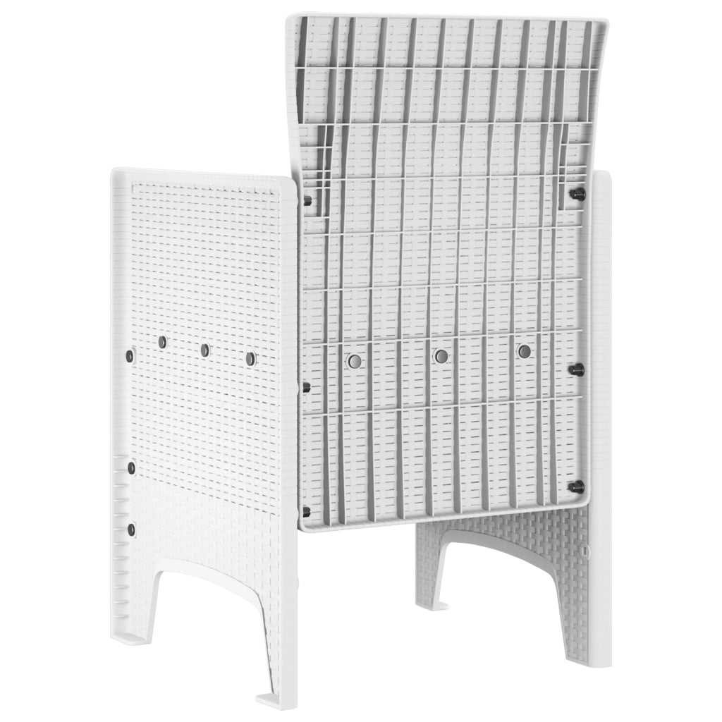 Sedie da Giardino 2 pcs in Polyrattan Bianco