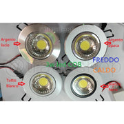 Trade Shop - Mini Faretto Cob A Led Da Incasso 3w Luce Fredda Caldo Con Alette Cartongesso -