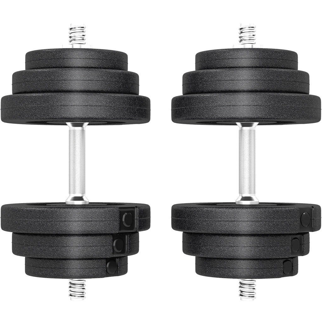 Set Manubri Regolabili 40kg ¨C Xylo ¨C Acciaio Nero con 12 Dischi Antiscivolo