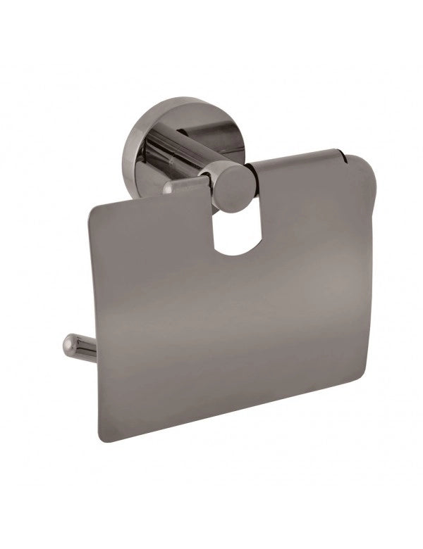 Portarotolo COLORADO con coperchio in metallo grigio ottone 14,2cm