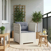 Sedia da giardino-Poltrona a 1 Posto con Cuscini Aspetto Rattan PP Bianco 343301