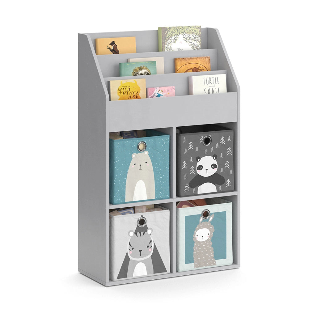 Vicco Libreria bambini Grigio 72 x 114.2 cm con 4 scatole pieghevoli