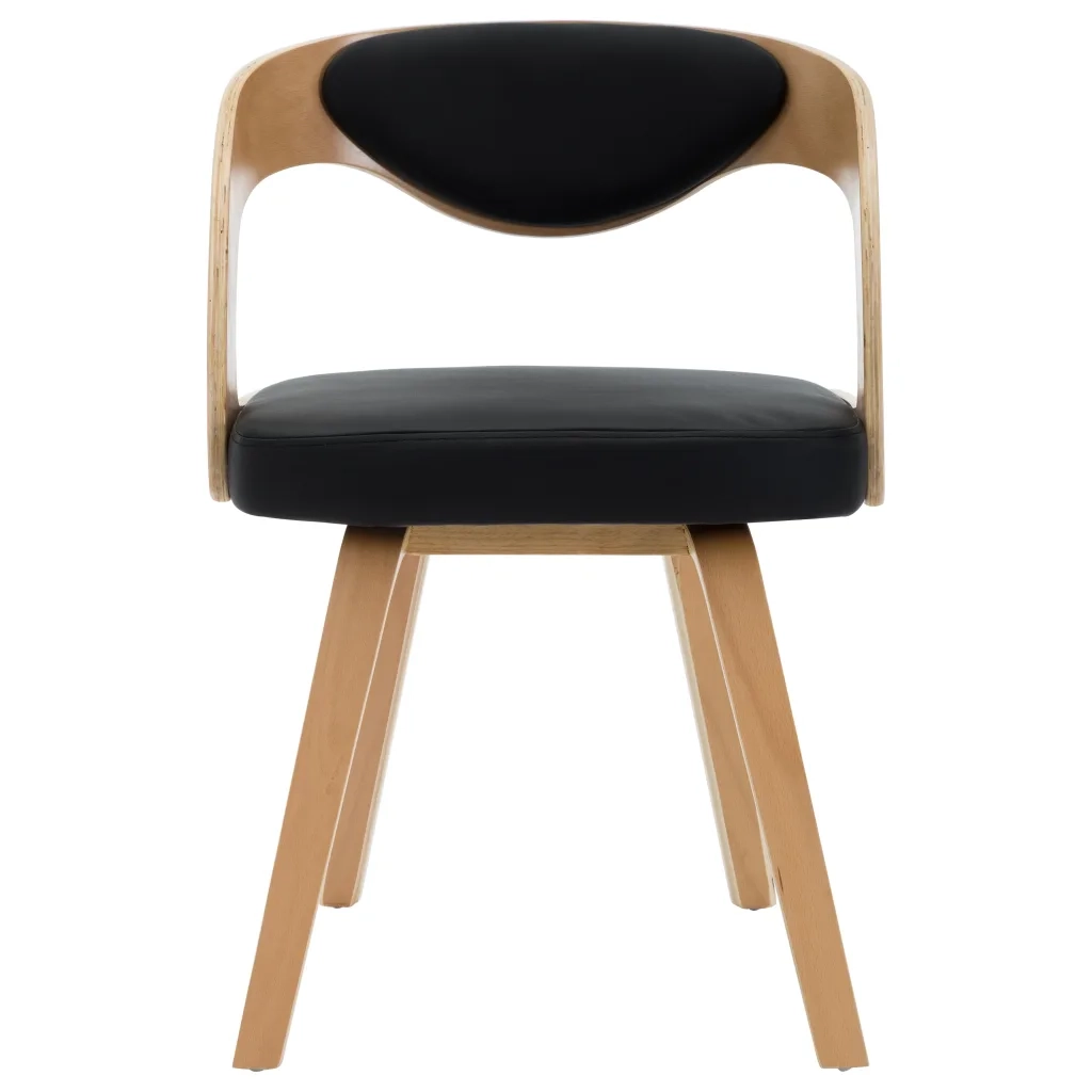 Sedie da Pranzo 2 pz Nere in Legno Piegato e Similpelle cod mxl 24649