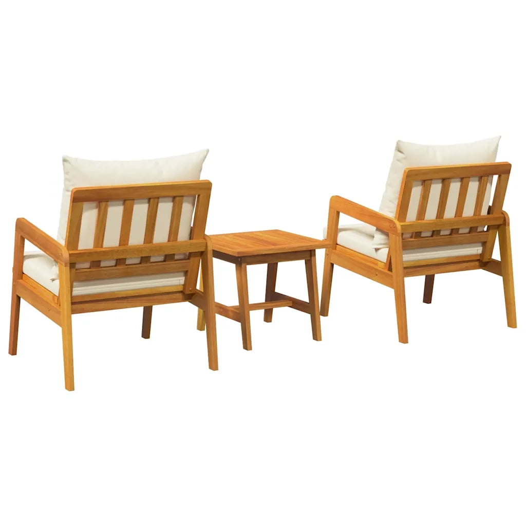 Set bistrot con cuscino 3 pcs Marrone Legno di Acacia Massello 4106456