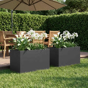 Vaso da giardino 2 pz Nero 60 x 40 x 40 cm 8005681