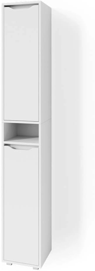 Mobile bagno alto Ruben, Bianco, 30 x 192.5 cm, per la conservazione in bagno, compatibile con Ruben Collection
