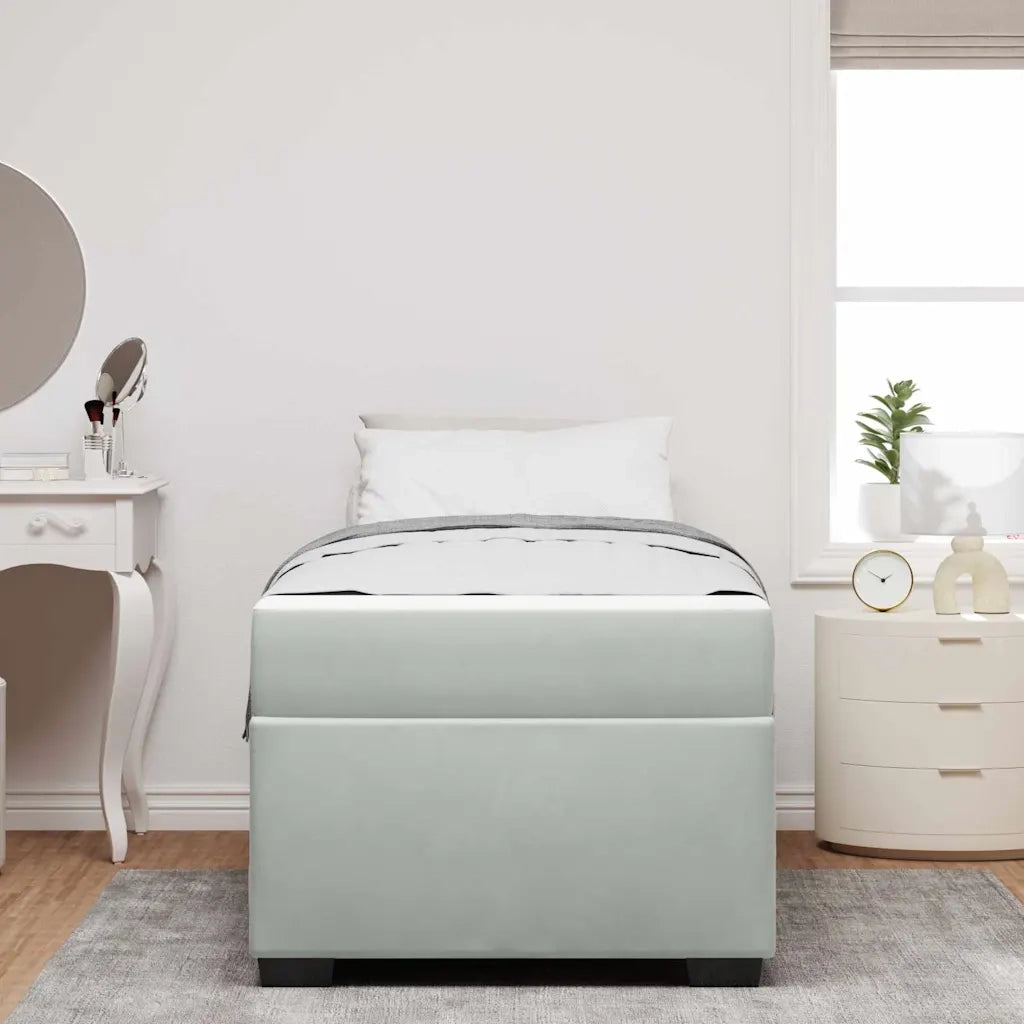 Struttura del letto Grigio chiaro 90 x 190 cm Tessuto