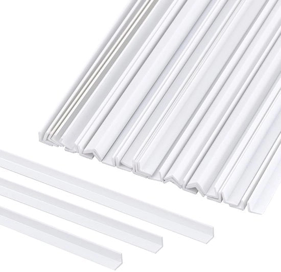 Stecchi rettangolari 30 pezzo - Profili angolari a L - ABS - 252 x 5,5 mm - Decorazioni per modellismo - Robusti e duraturi
