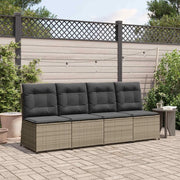 Divano da giardino con cuscino-Sofa da Giardino-Divano da esterno Grigio polyrattan