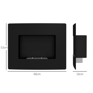 Camino a Bioetanolo da Incasso Capacità 0,9L 66x16x52 cm Nero