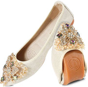 Balletto in Punti - Piatto Flessibile - Cuscino Pieghevole - Decorazione con Strass - Microfibra Respirante - Zampe in Gomma Flessibile - Scarpe Donna
