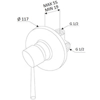 Rubinetto Miscelatore Monocomando Doccia ad Incasso in Ottone Mariani Hermes Cromato