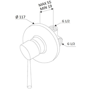 Rubinetto Miscelatore Monocomando Doccia ad Incasso in Ottone Mariani Hermes Cromato