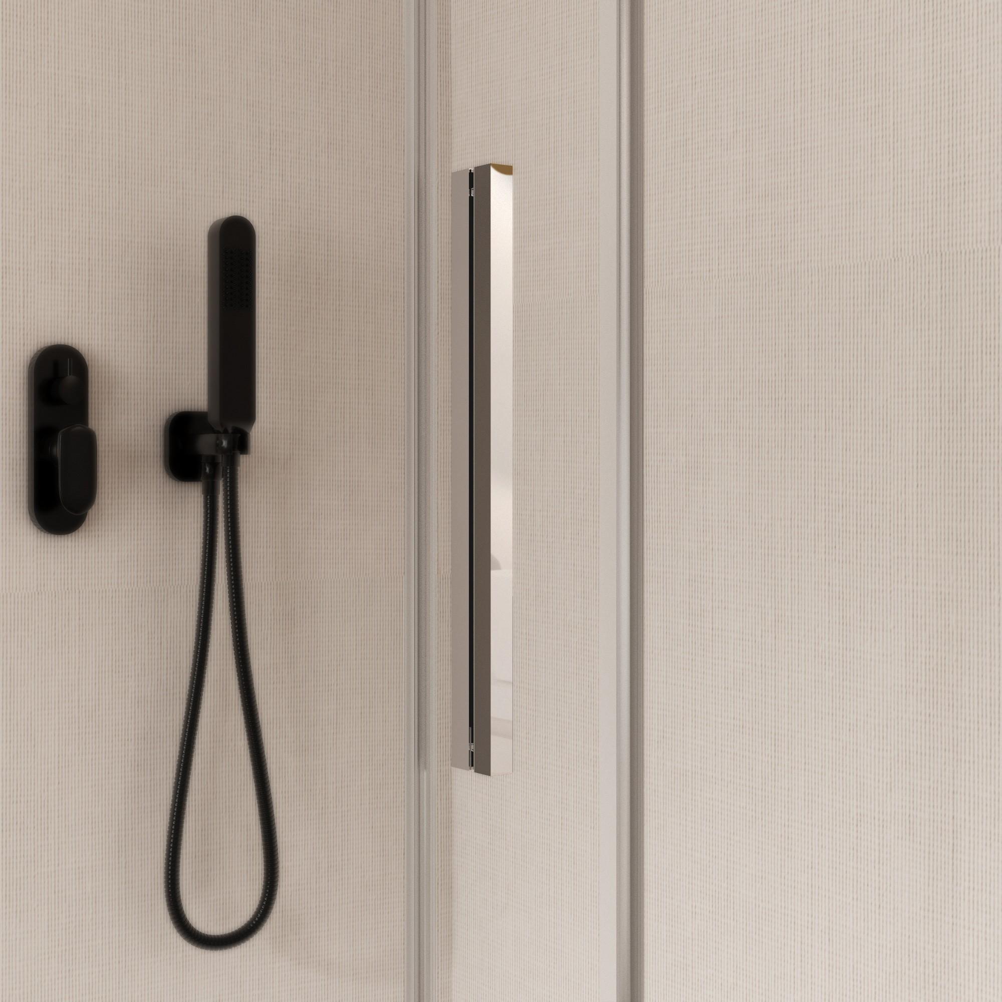 Box Doccia Angolare 70x140 cm 1 Anta Scorrevole in Cristallo Trasparente 8mm H195 Bonussi Elise 3.0