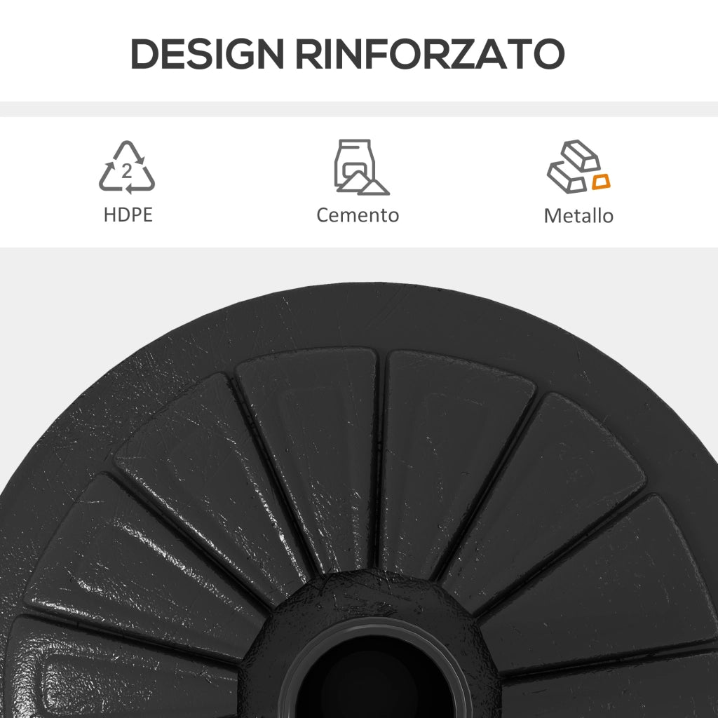 Base per Ombrellone Rotonda in Cemento ¨C zephmum ¨C ?43cm 13kg Nero