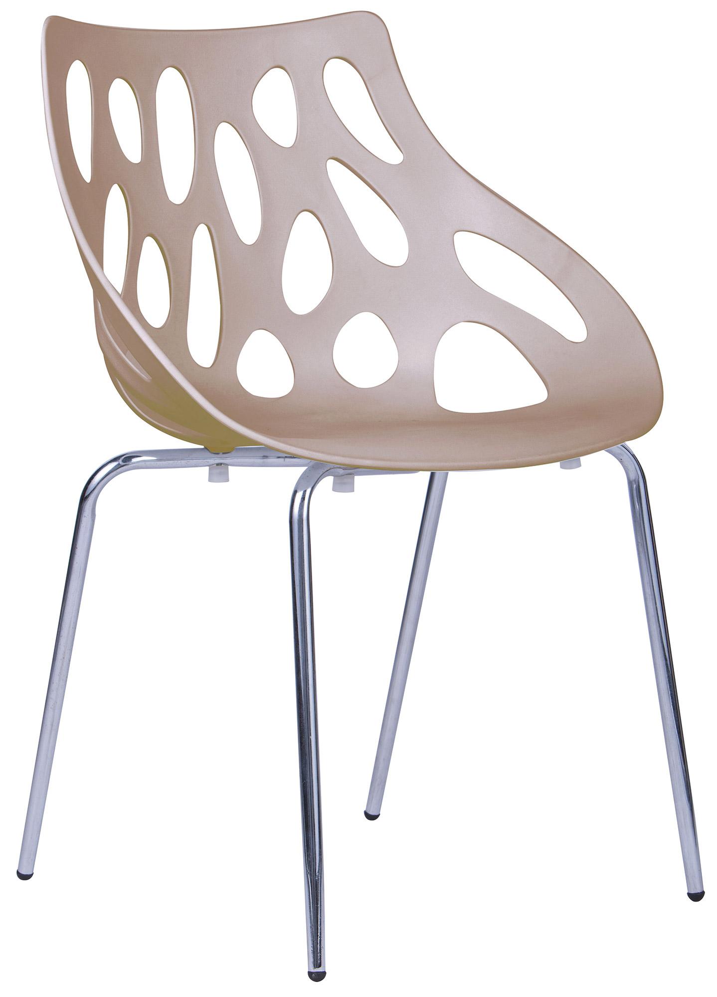 Set 4 Sedie Attesa da Ufficio in Polipropilene Tosini Orlando Marrone