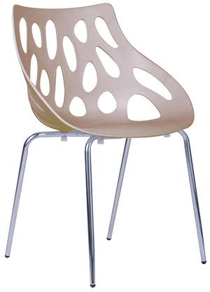 Set 4 Sedie Attesa da Ufficio in Polipropilene Tosini Orlando Marrone