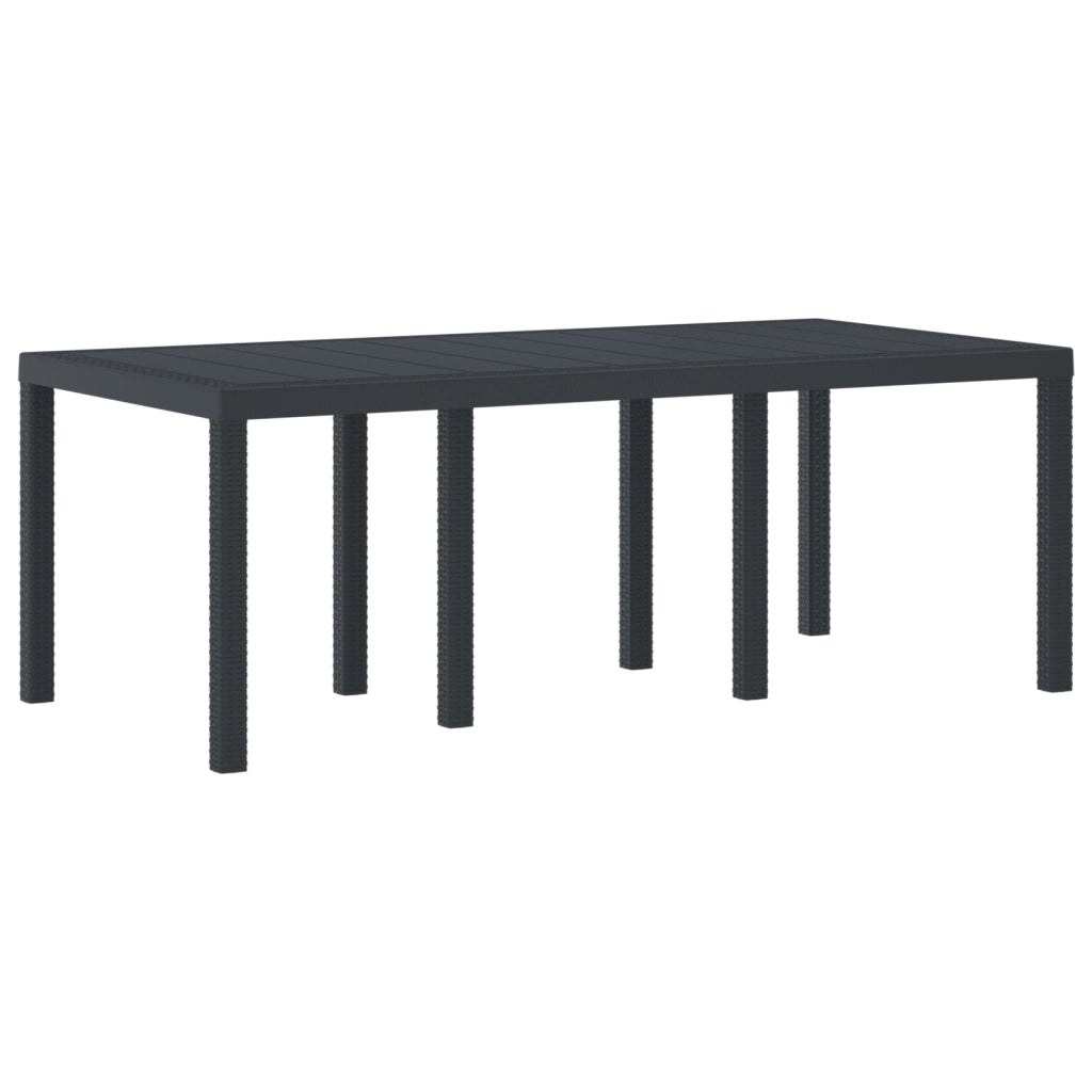 Set da pranzo da giardino 7 pezzi con cuscini in antracite polirattan