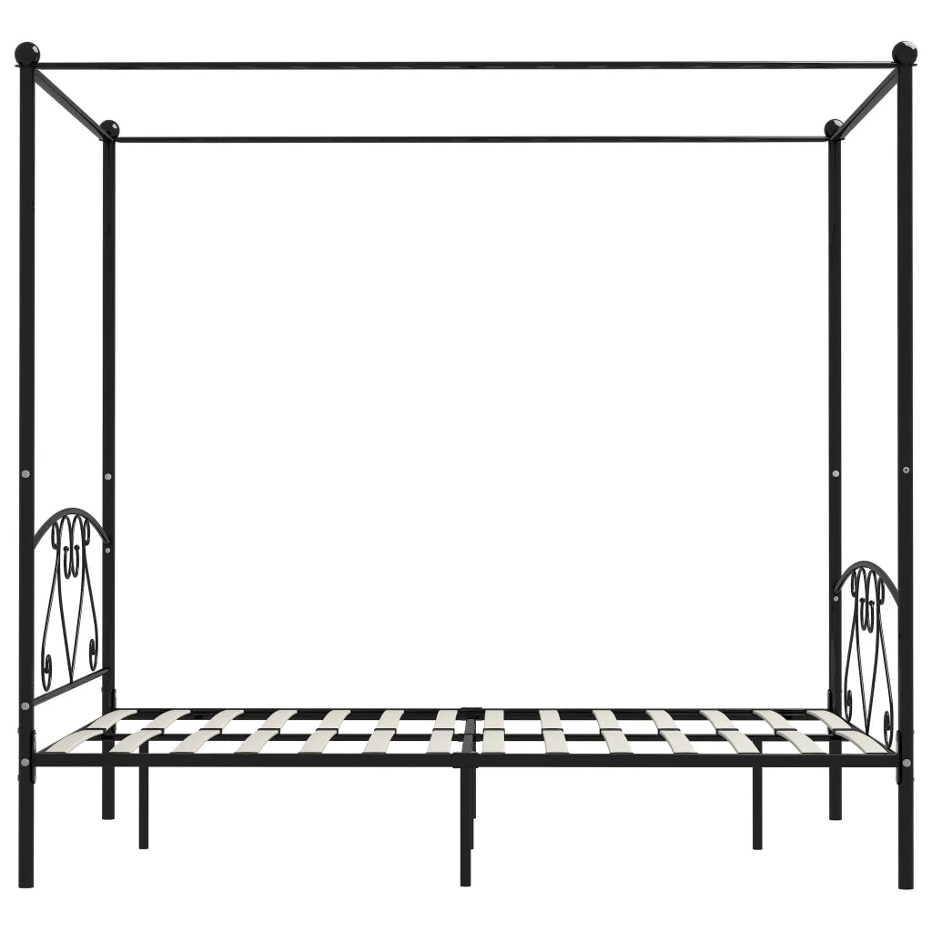 Giroletto Baldacchino senza Materasso Nero 140x200 cm Metallo 284436