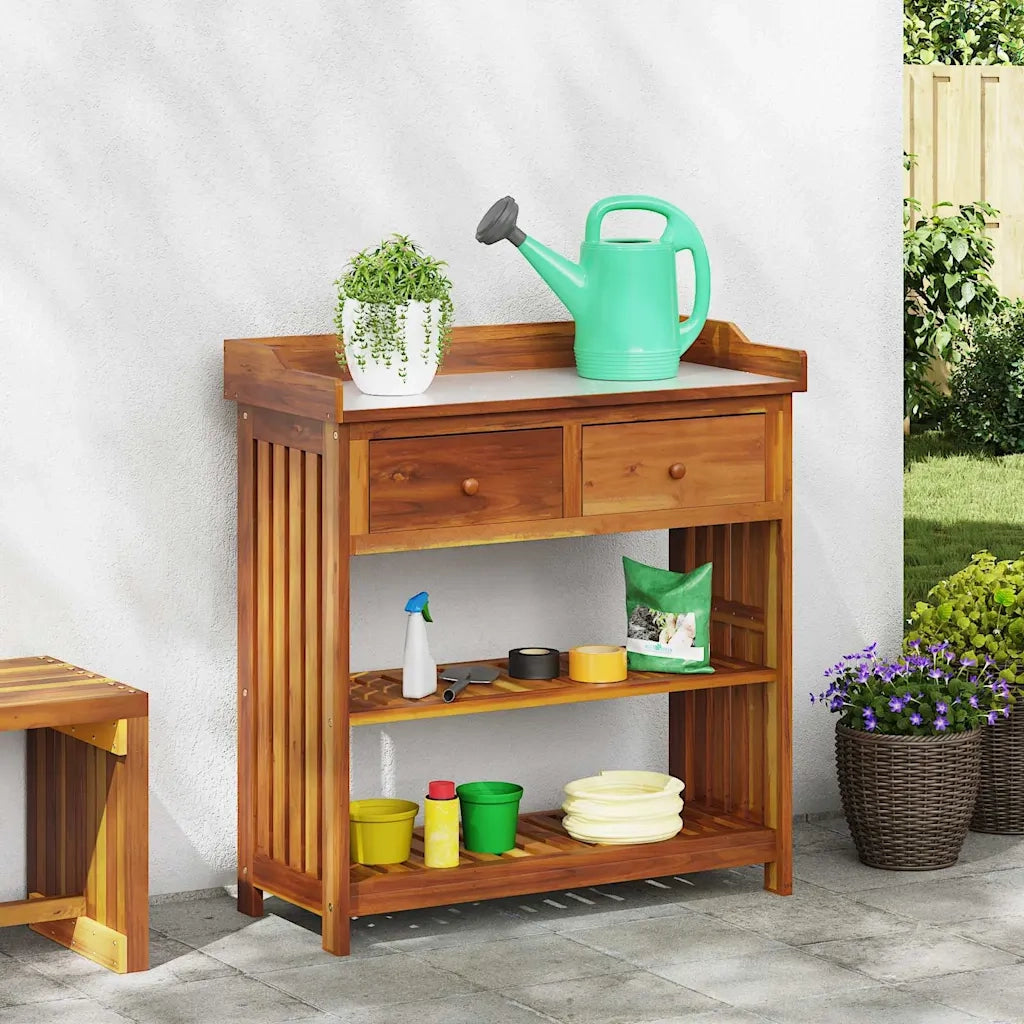 Mobiletto da Giardino con cassetto Naturale 93 x 41,5 x 98cm 42001367