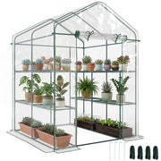 Serra da Giardino in PVC Trasparente con Scaffali ¨C zephmum ¨C 143x143x195 cm