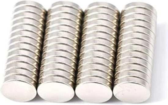 52 magneti neodimio 10x2 mm estremamente forti, attrazione di circa 2 kg