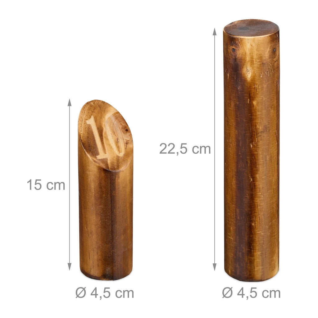 Gioco di lancio da esterno per giardino strategico 35 x 10 x 10 cm in legno di pino fiammato 13_0016382