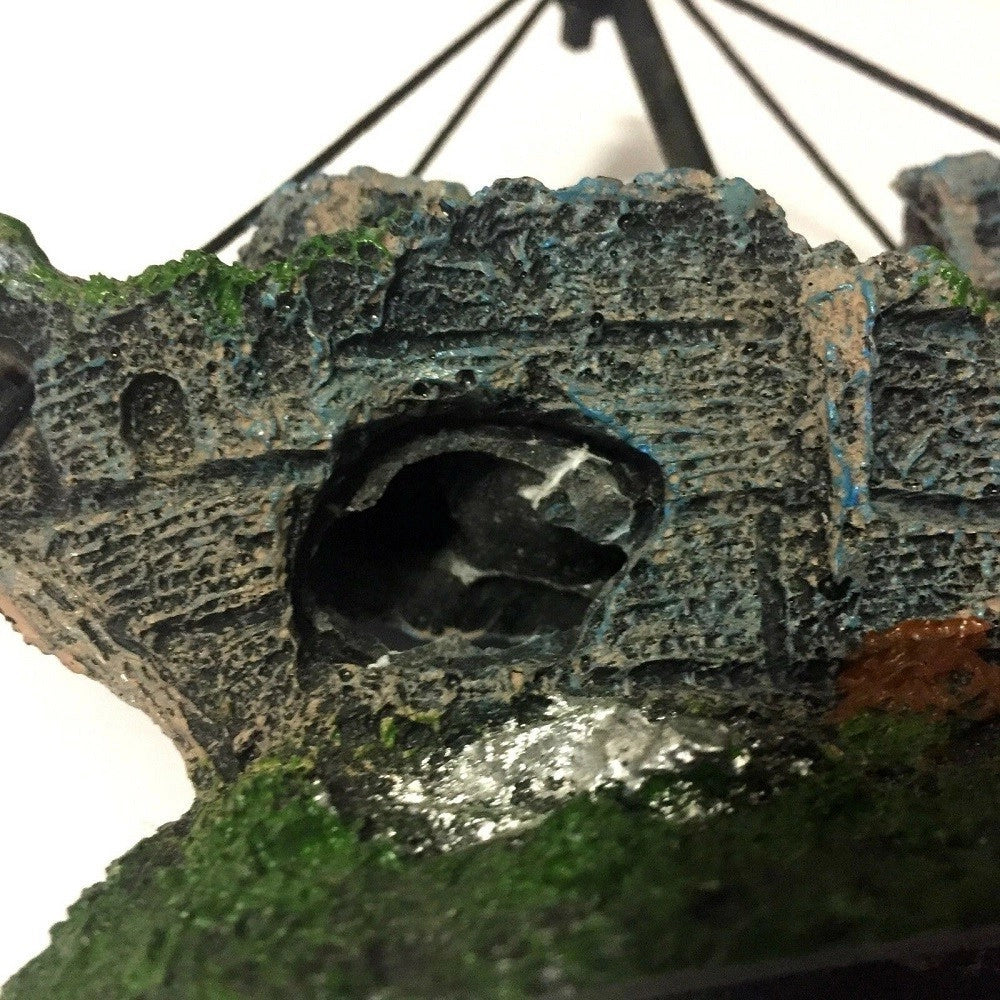 Trade Shop - Decorazione Per Acquario Relitto Nave Imbarcazione Resina Pesci Acqua Barca -