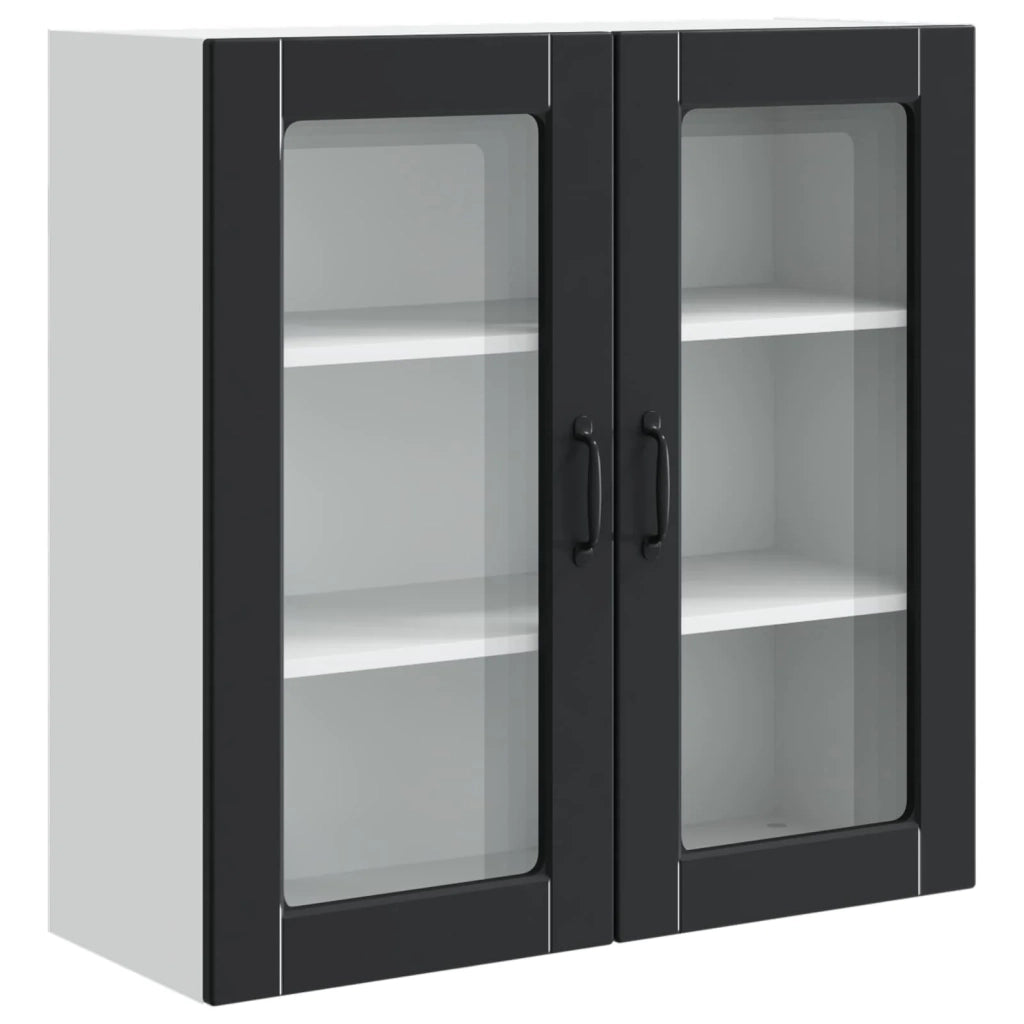 Mobile da cucina moderno da parete con pratico spazio di archiviazione 80 x 31 x 80 cm legno ingegnerizzato nero 02_0054409