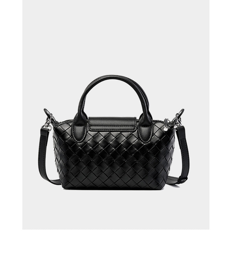 Borsa a mano in vera pelle, modello tote bag, colore nero.