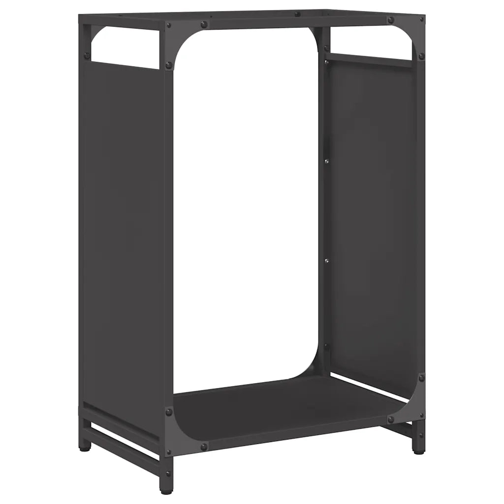 Rastrelliera per Legna da Ardere Nera 44x28x65 cm CFW3766901