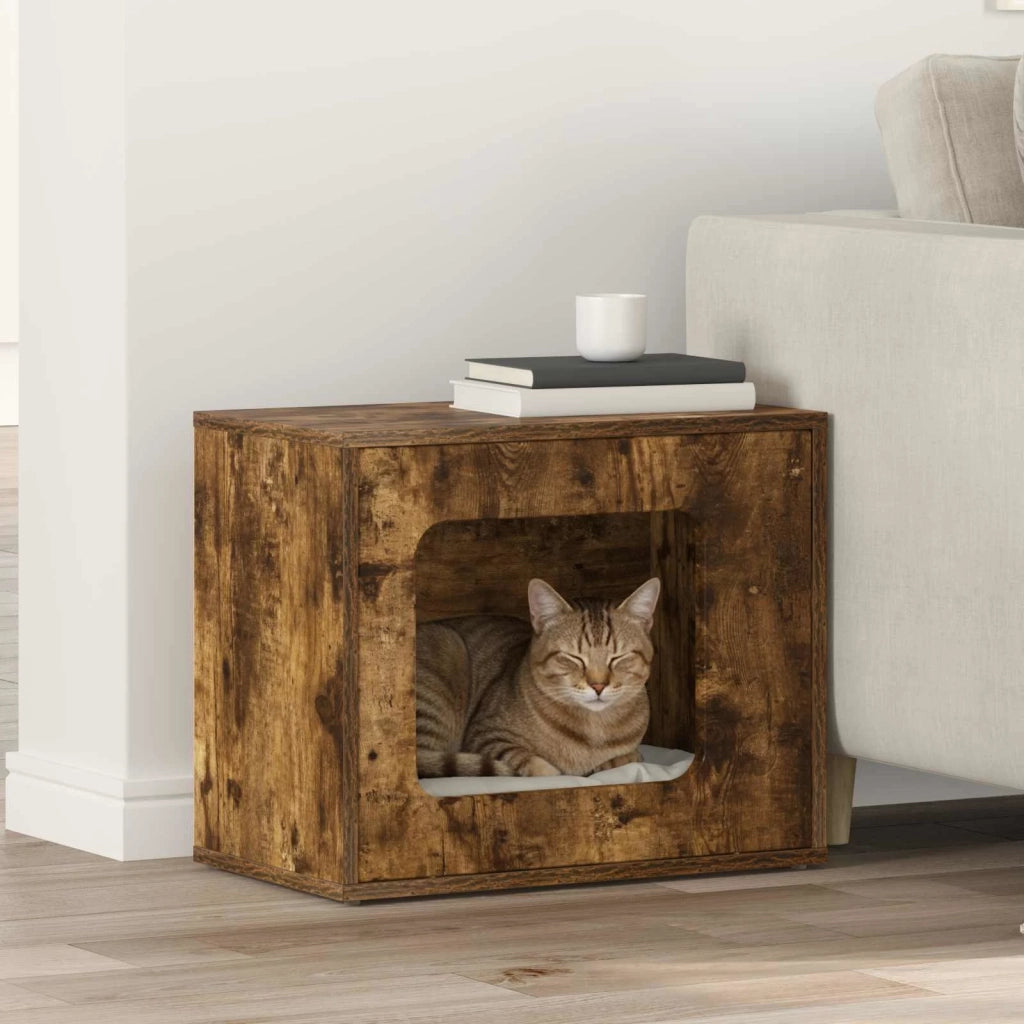 Casa per Gatti Rovere fumé 51 x 30 x 42,5 cm Legno multistrato