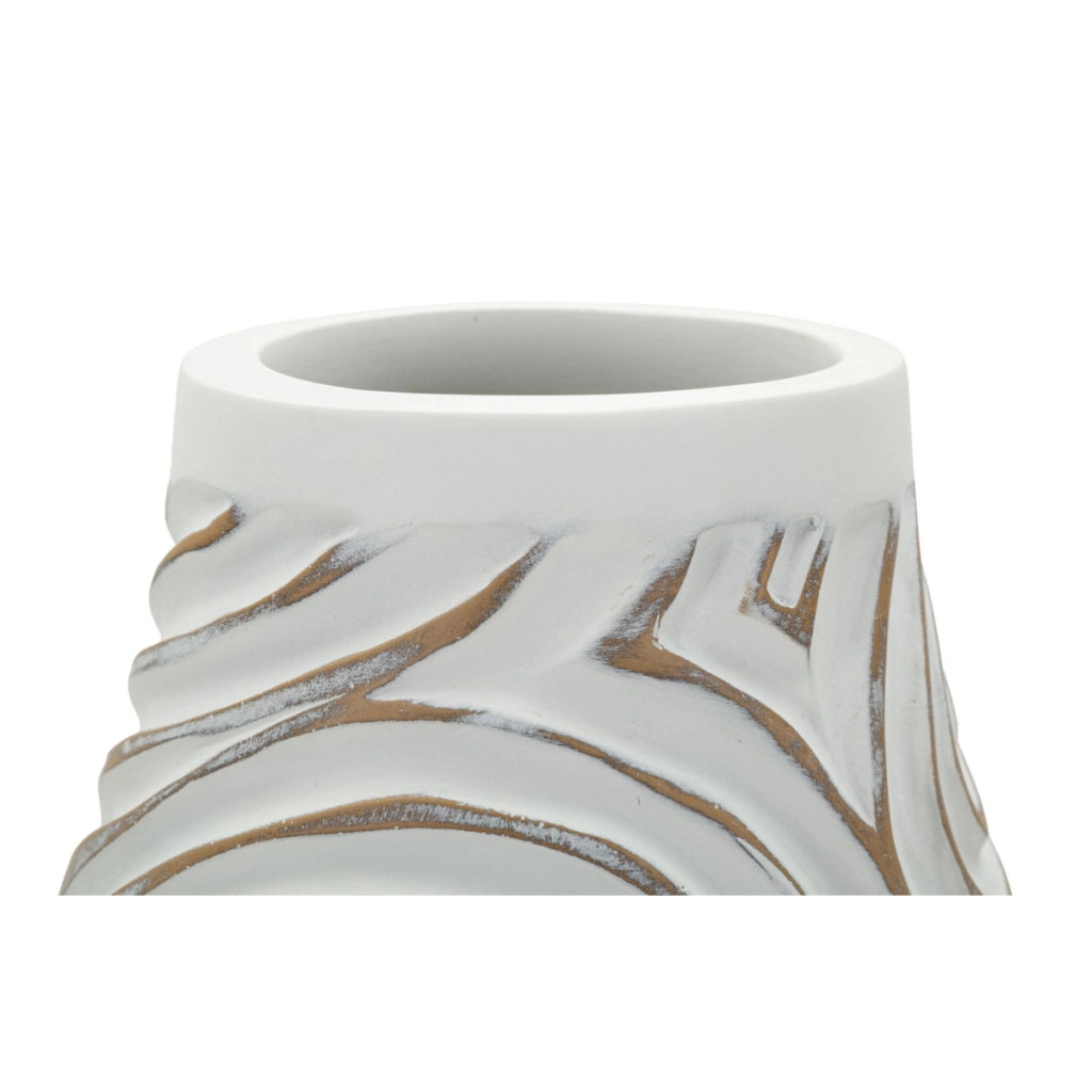 Vaso Decorativo VKH1024, Bianco, Poliresina, 18,5x18,5x50 cm
